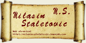 Milašin Staletović vizit kartica
